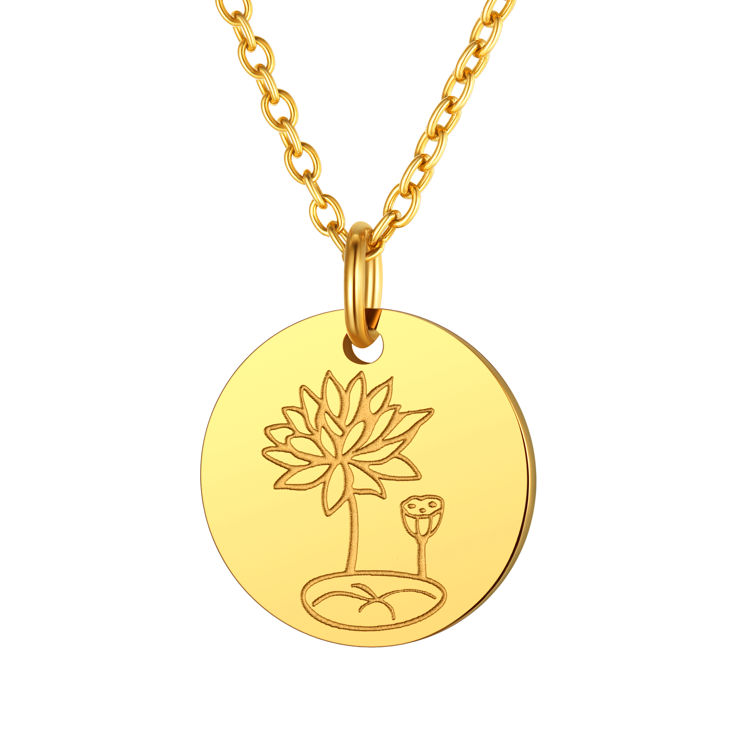 Personalized Gift Women/Men Fashion Jewelry 18K Gold Plated Necklace ...