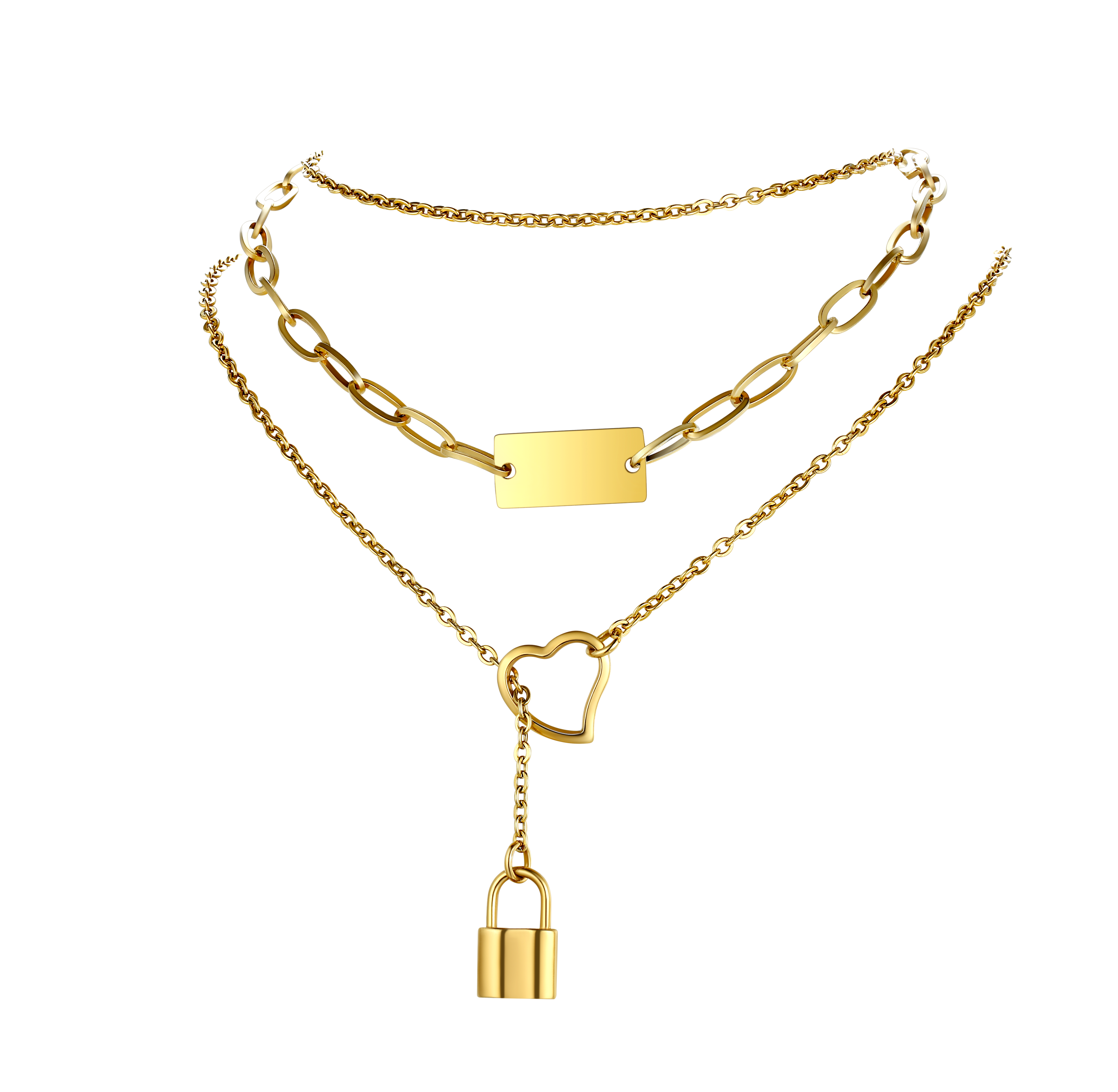 layered bar necklace set