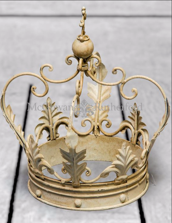  BOOMLATU Shabby Chic Crown Candle Holder Stand,Metal