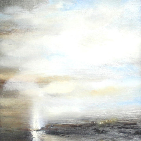Julie Ellis 'Floating' oil on panel 25x25cm