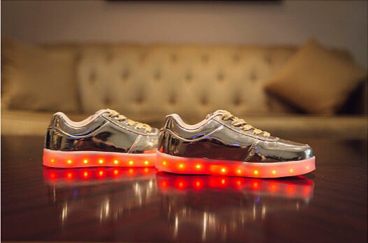 Gold light up sneakers for the Indian bride