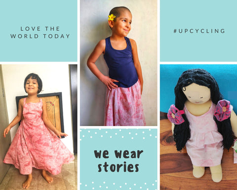 Upcycling and repurposing a little girl's dress into her doll's dress 
