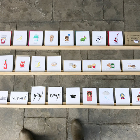 Cards laid out for spacing