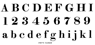 Fry's Canon serif alphabet excerpt