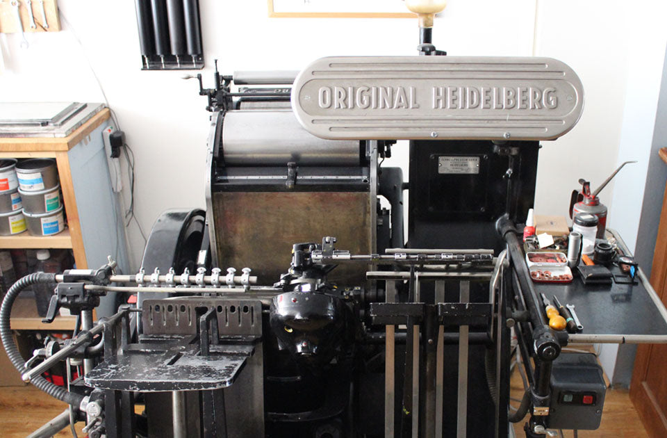 One of our Original Heidelberg printing presses