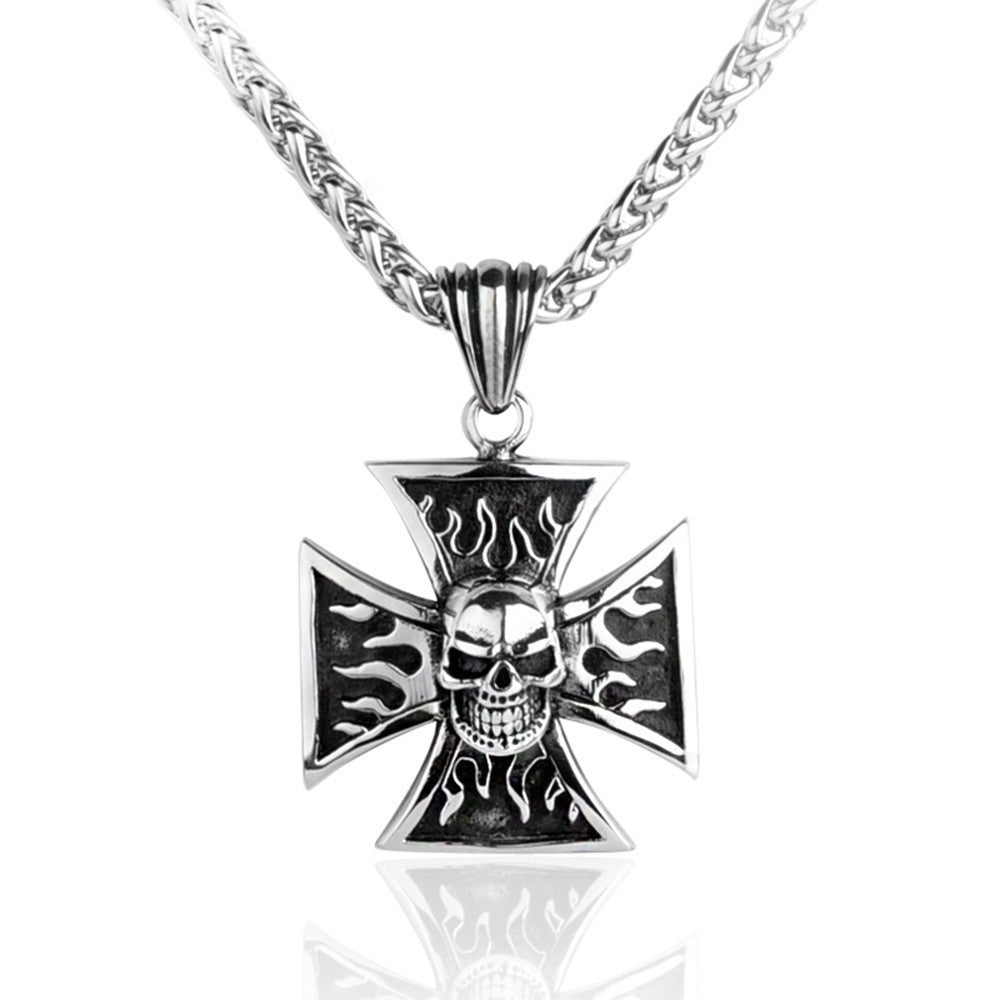 Wolfgang Ryujin [APPROVED, 3-5+] Necklaces-biker-iron-flame-cross-skull-necklace-1