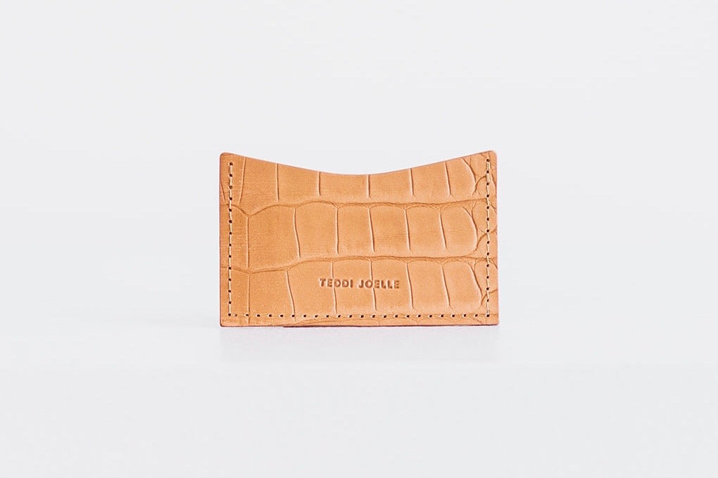 POCKET WALLET - UNDYED NATURAL CROC EMBOSS