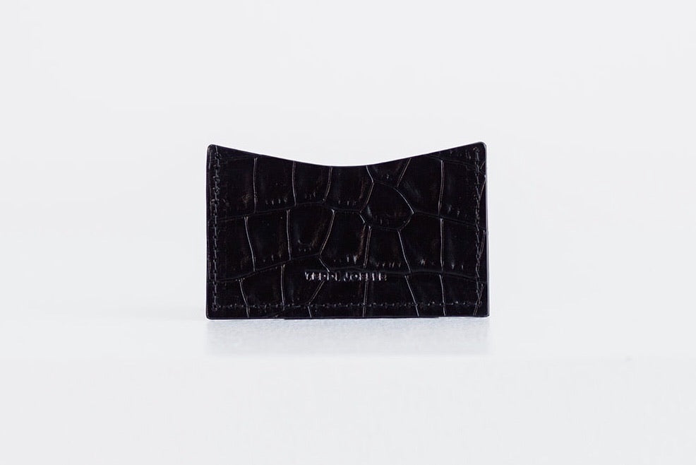 POCKET WALLET - BLACK CROC EMBOSS