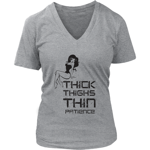 Thick Thighs/ Thin Patience V-Neck – Trendy Girl Boutique