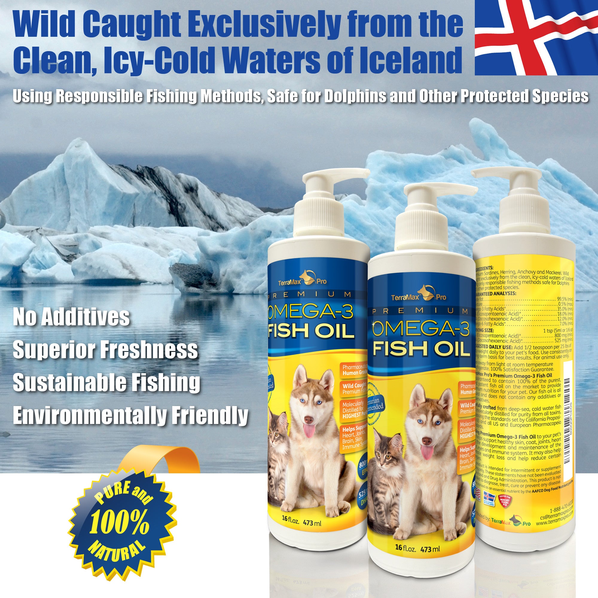 Premium Omega 3 Fish Oil For Dogs And Cats Terramax Pro