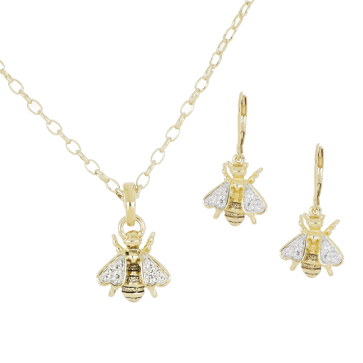 20th Anniversary Queen Bee Pendant Necklace & Earring Gift Set