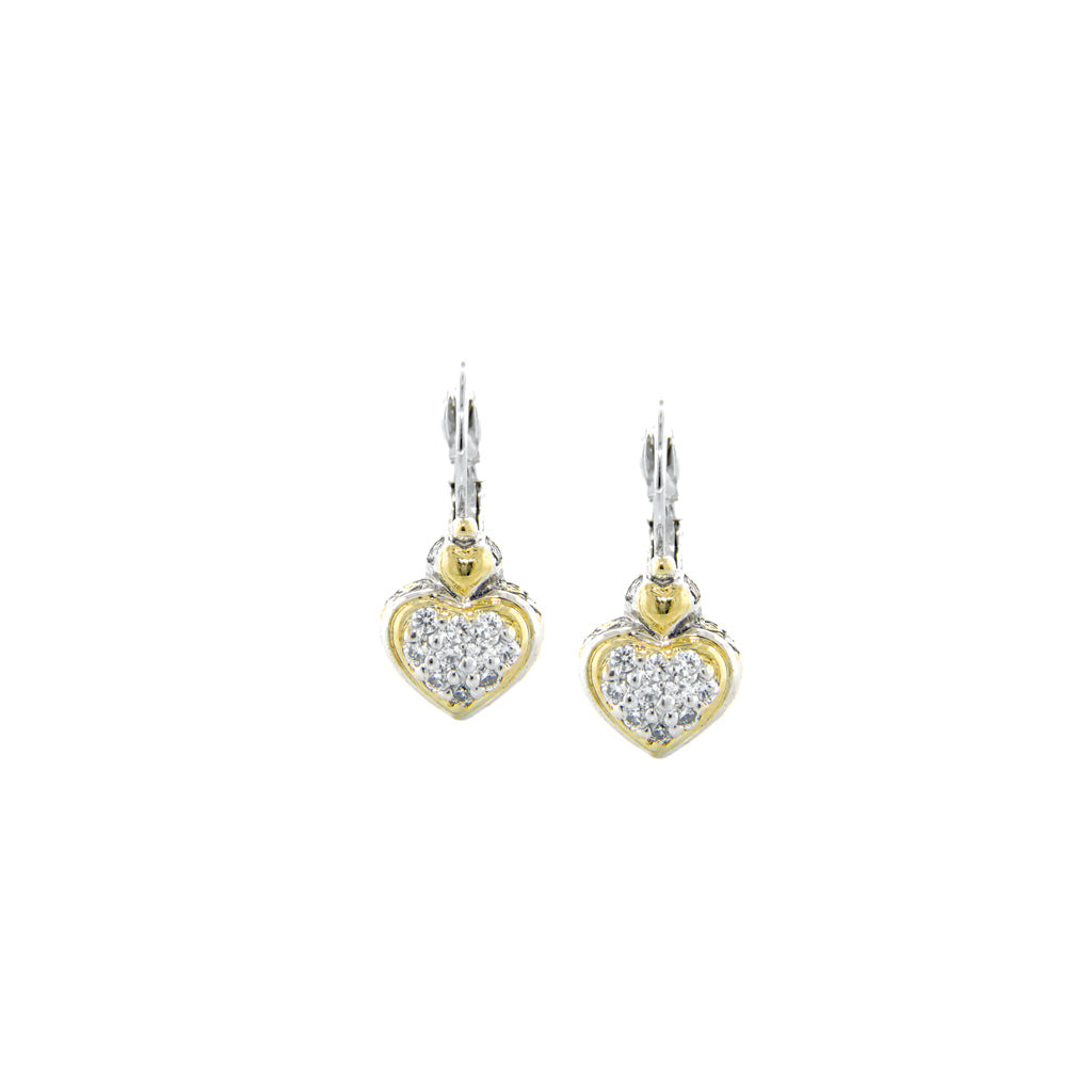 Heart Collection Pavé French Wire Earrings