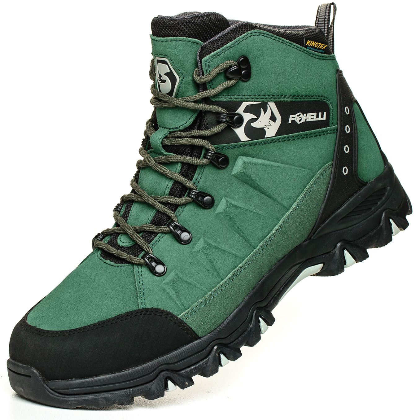 green hiking shoes