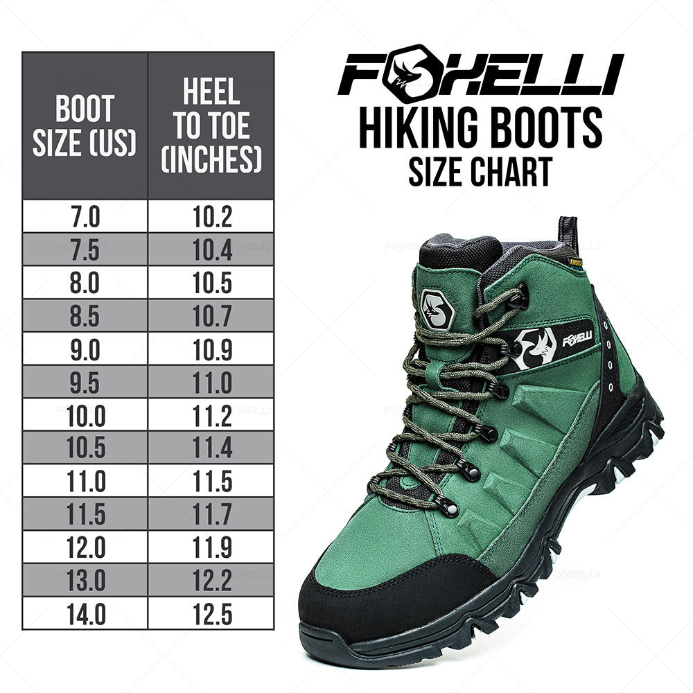Foxelli Hiking Boots For Men | Waterproof | Green