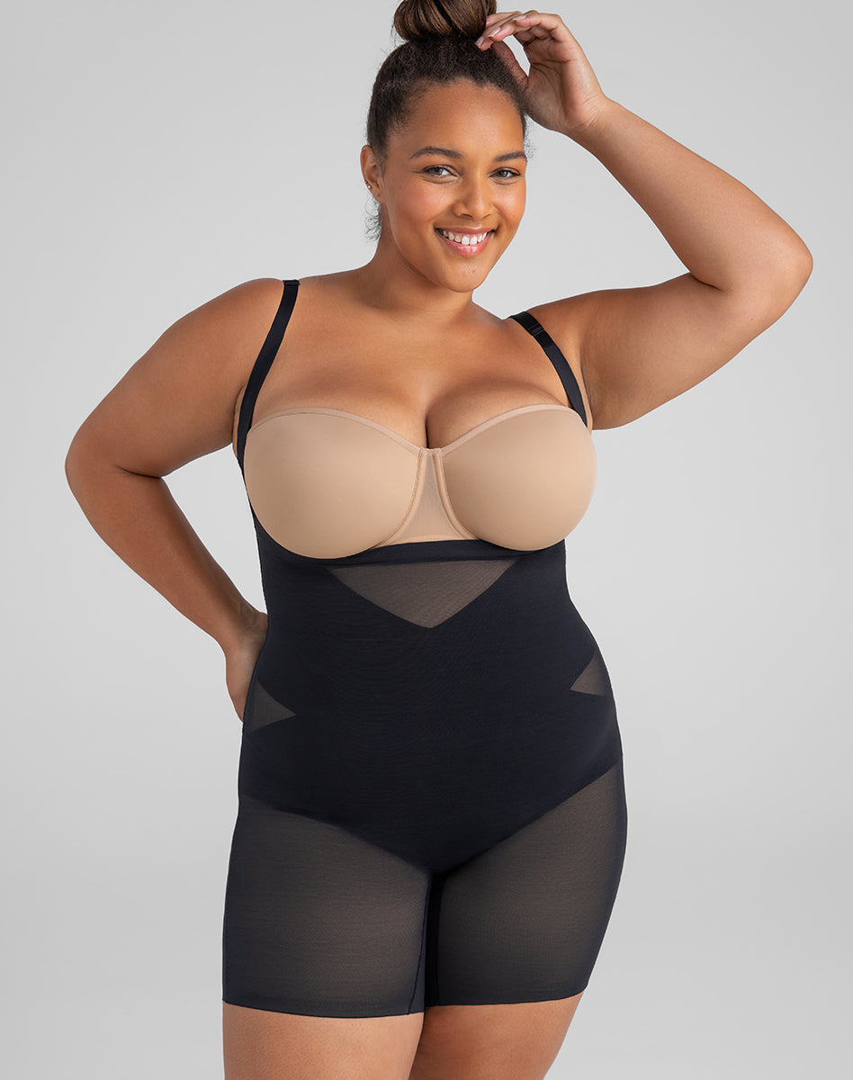 Open-Bust Mid-Thigh Bodysuit