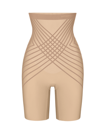 Honey Lily Women's Body Shapewear Tummy Control Body Shaper Fajas- Acacia ( Plus): Beige - Honey Lily