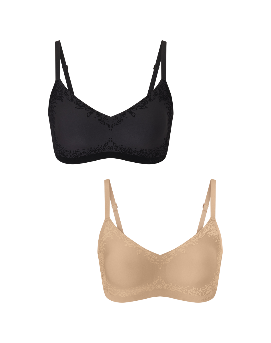 Silhouette Roses Bra Bundle in Vamp/Sand