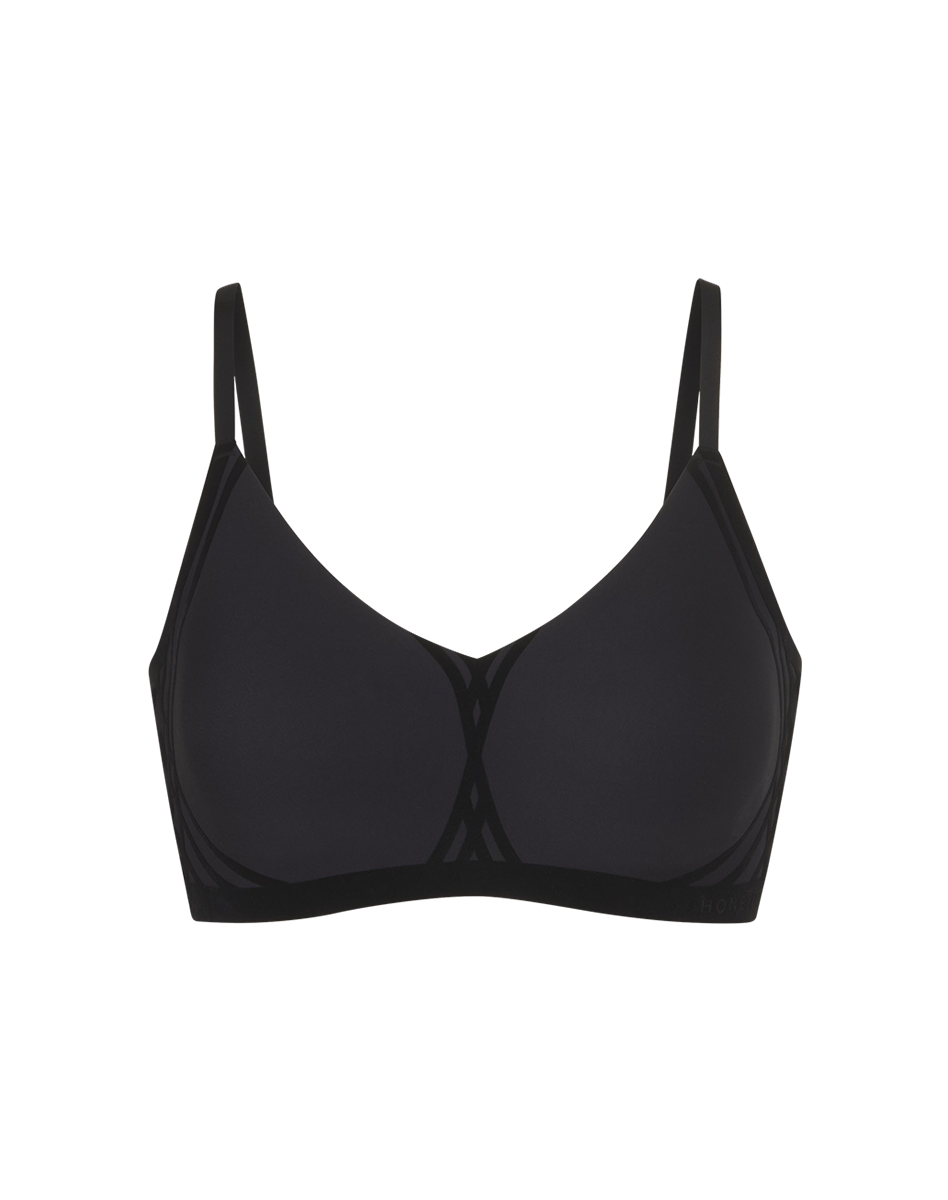 HONEYLOVE V-NECK BRA 1X Gray Seamless Back Smoothing Wide Straps Wireless  £28.31 - PicClick UK