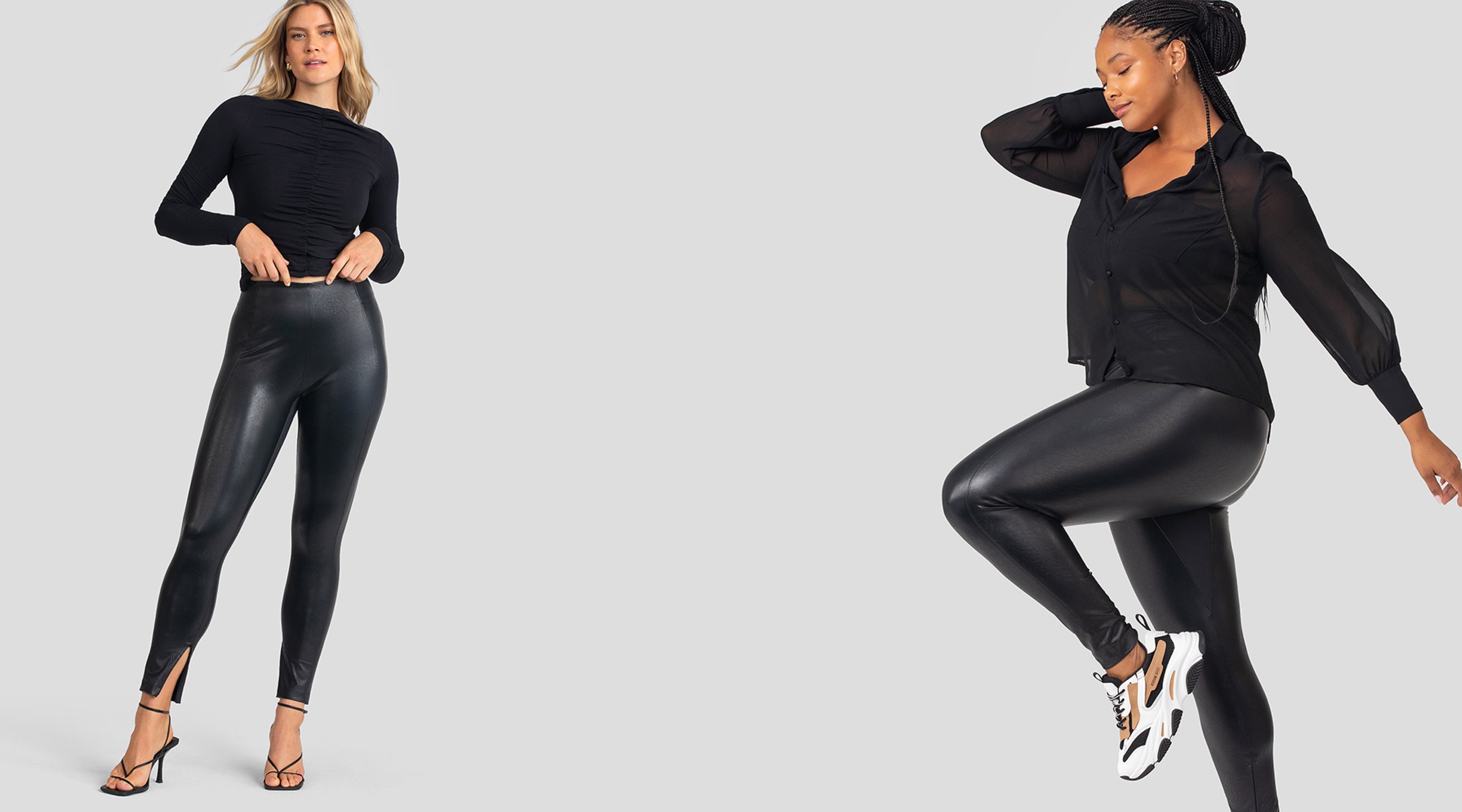 Obsessed with these new vegan leather leggings from @honeylove use