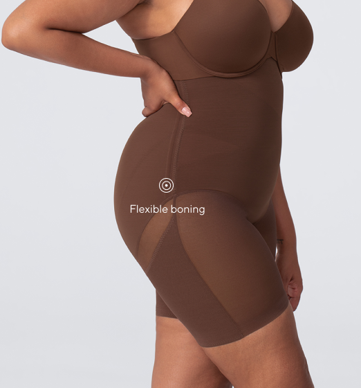 NEW Honeylove Super Power Short HLSW03-Sand Size L Shapewear With Straps