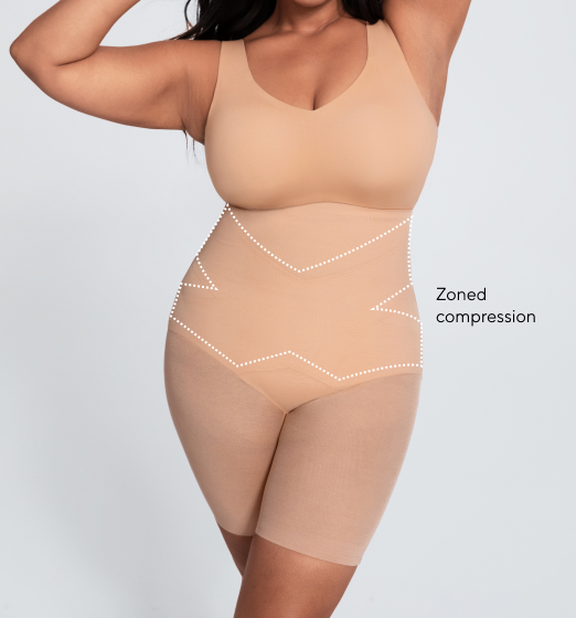 NEW Honeylove Super Power Short With Straps HLSW03-Sand Size 2X Shapewear