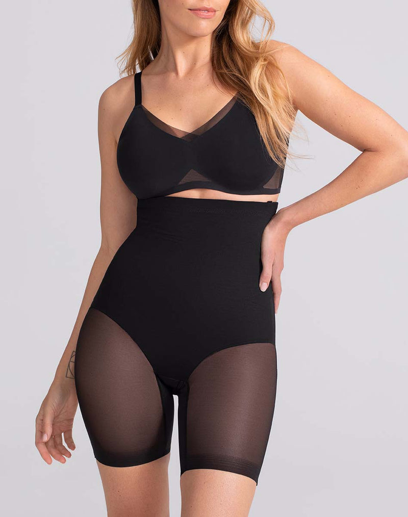 Honeylove SuperPower Black Mid Waist Mid Thigh Shapewear Shorts Size XL -  $47 - From Marc