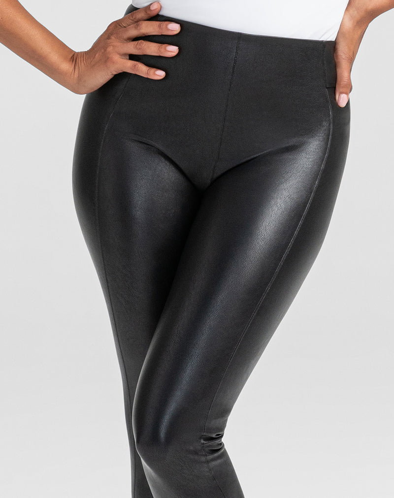 Vegan Leather Leggings - Black I Malaika New York Small