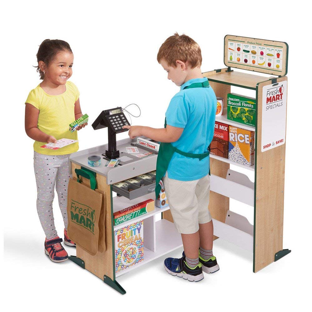 melissa and doug freestanding wooden fresh mart grocery store