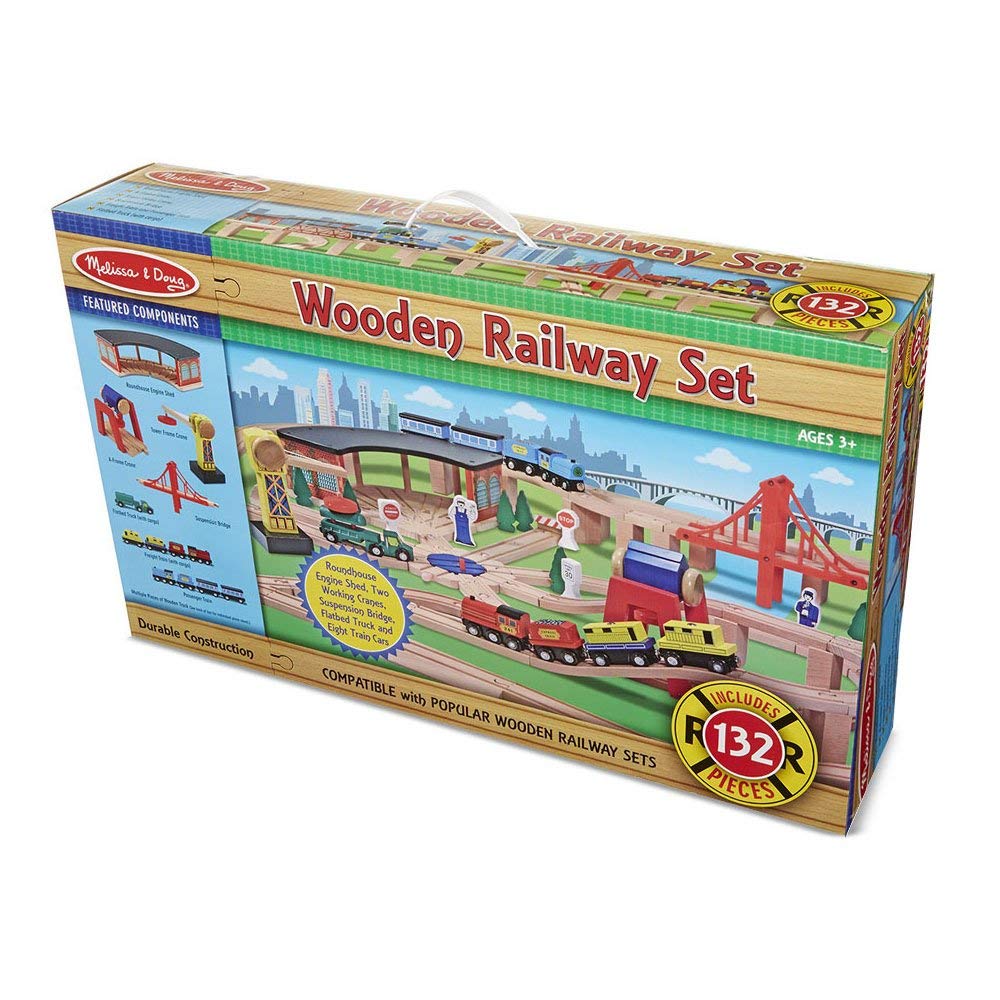 deluxe wooden train set