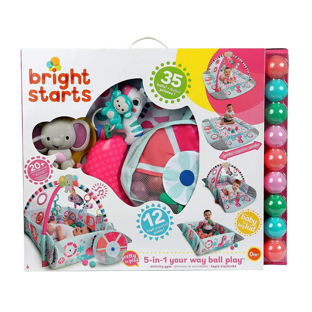 bright starts 5 in1 your way ball play activity gym in pink