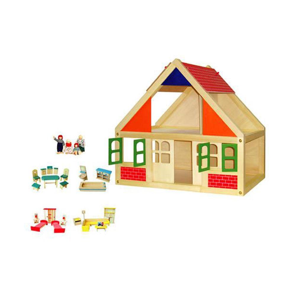 classic wooden dollhouse