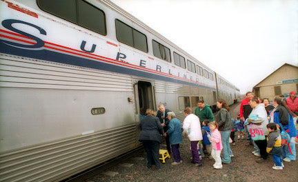 waiting for train, west bound amtrak train in whitefish, montana, rail fans, montana living magazine, david reese