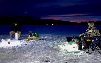 ice fishing bitterroot lake, kevin bailey, david reese, montana living magazine