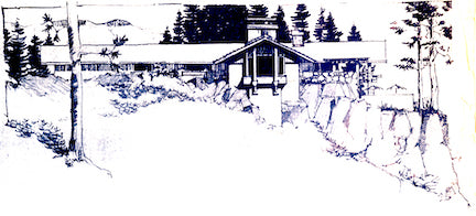 montana architect phil korell house on mountain top sketch, montana living magazine