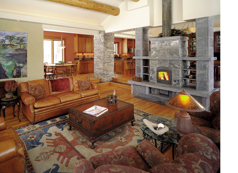 soapstone fireplace from warmstone in livingston montana, ron pihl, montana living magazine