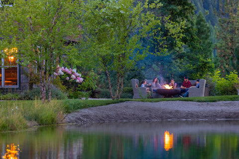 family on pond, alpine falls resort, alberton montana, montana living magazine family resorts near missoula