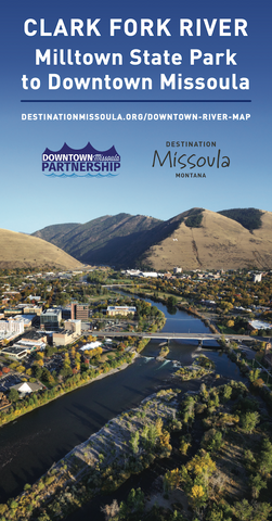 downtown missoula clark fork river guide map, montana living