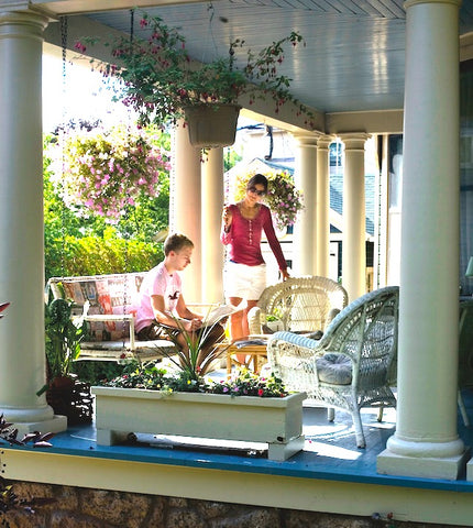 helena montana architecture, couple on porch in helena, outdoor living spaces, montana living magazine