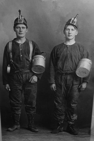 Photo of coal miners at the Carbon County Historical Society in Red Lodge, Montana