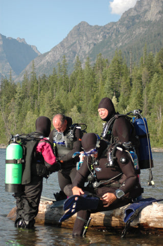 coldwater montana scuba diving, scuba dive lake mcdonald glacier national park by David  Reese, montana living, bighorn divers steve golleher, kokanee lake mcdonald underwater forest, shovel garden joe russell kalispell