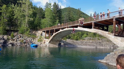 old bridge at west glacier, middle fork of the flathead river, best swimming holes in montana, montana living