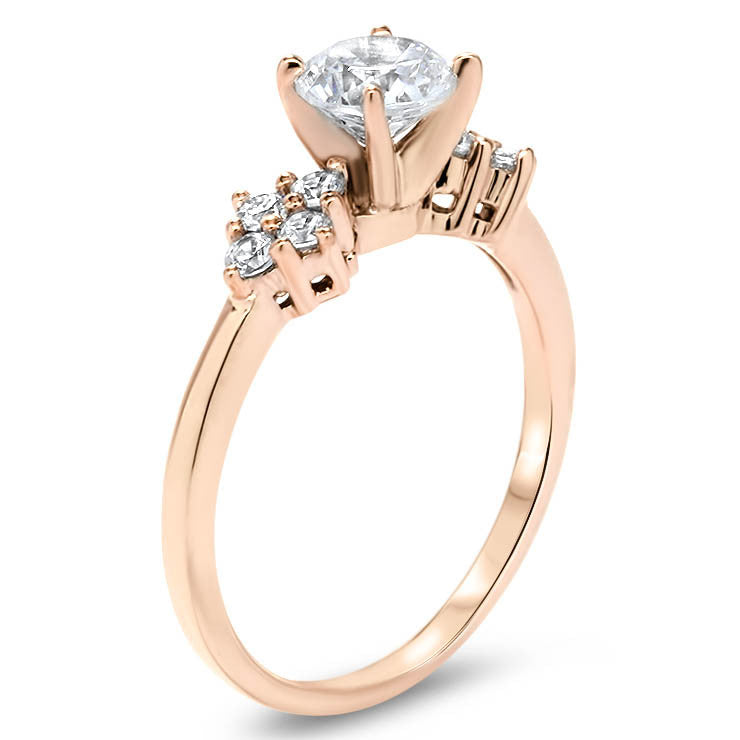 Forever One Moissanite Diamond Accented Engagement Ring - Love Cluster ...