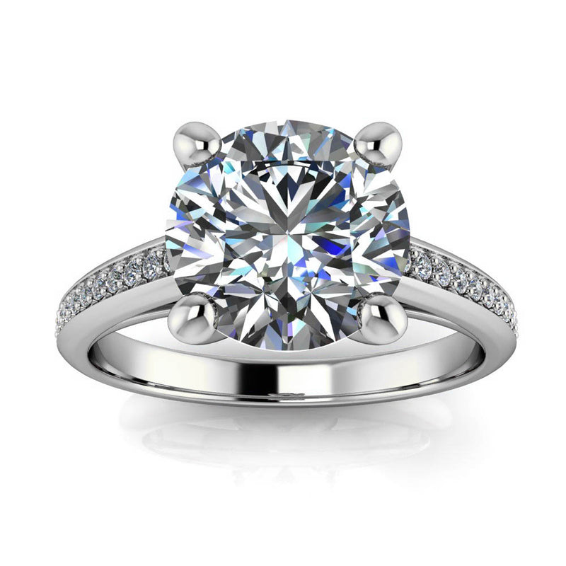 2 carat Moissanite and Diamond Engagement Ring - Madeline 2 ct