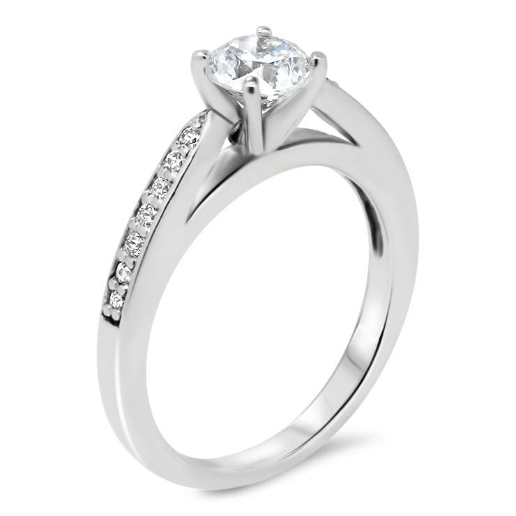 Moissanite Center Engagement Ring Diamond Setting - Gabriella ...