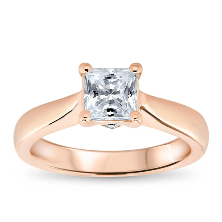 Princess Cut Solitaire Moissanite Engagement Ring - Nicolette