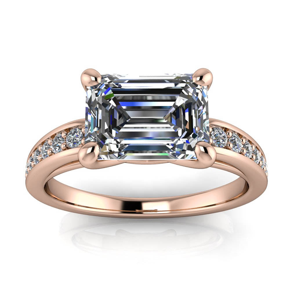 Emerald Cut Engagement Ring Diamond Setting - Esme – Moissanite Rings