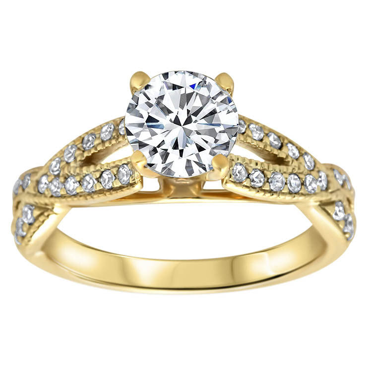 Criss Cross Moissanite Engagement Ring Moissanite Engagement Ring  - Lexi