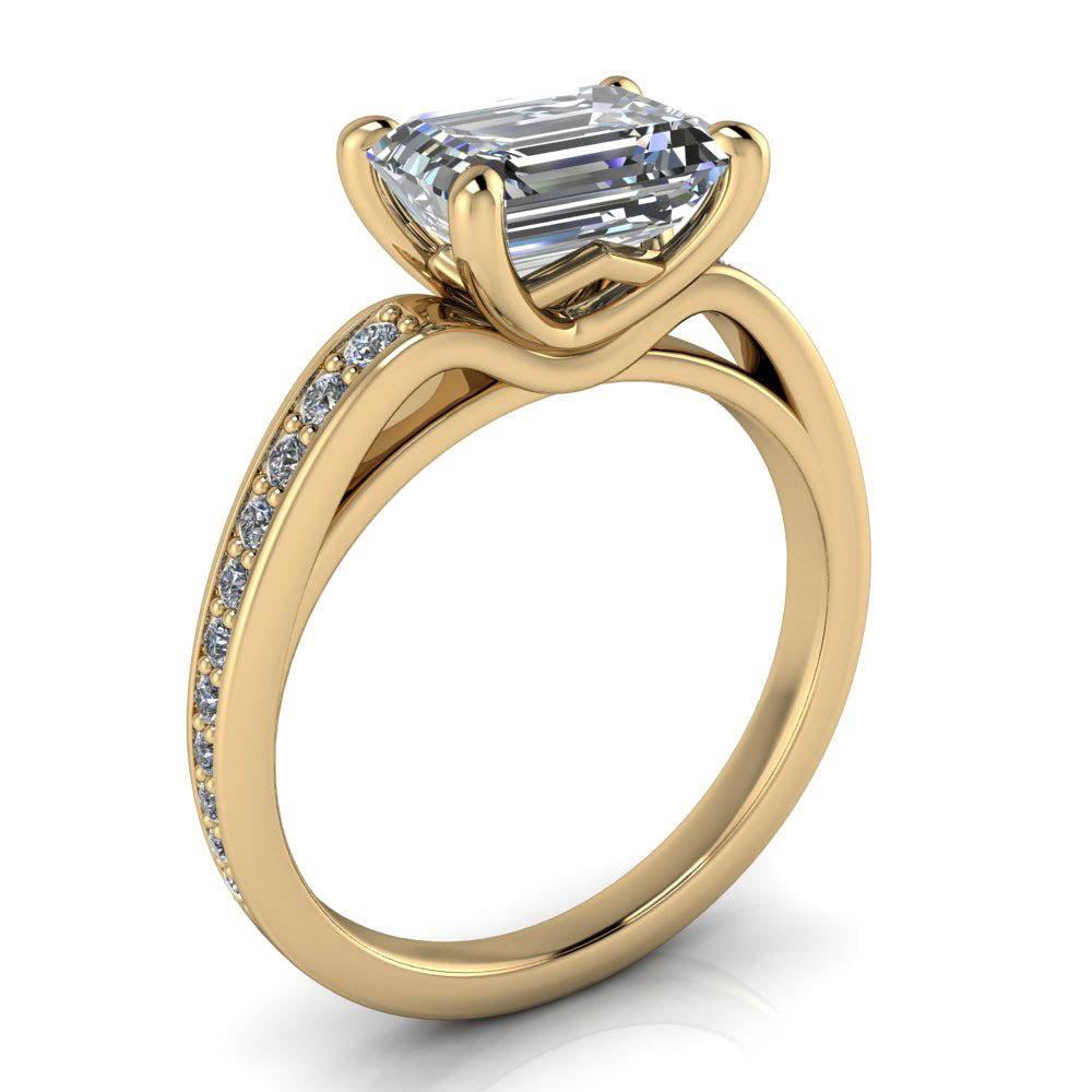 Emerald Cut Engagement Ring Diamond Setting - Esme – Moissanite Rings