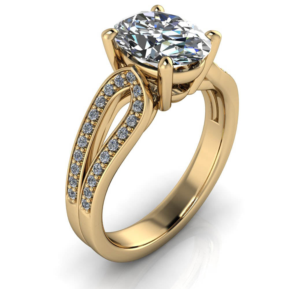 Oval Moissanite Engagement Ring Diamond Setting - Naomi – Moissanite Rings