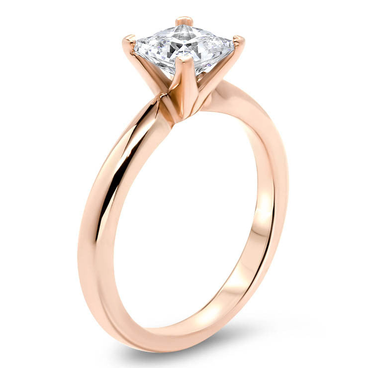 Princess Cut Solitaire Moissanite Ring Engagement Ring - Jem